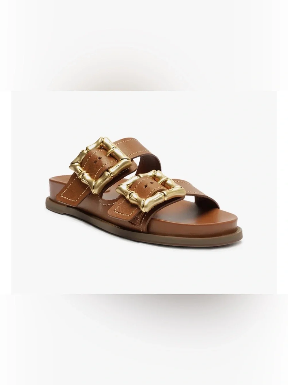 SCHUTZ Women’s Enola Sporty Leather Sandals in New Wood Color - Picture 1 of 8